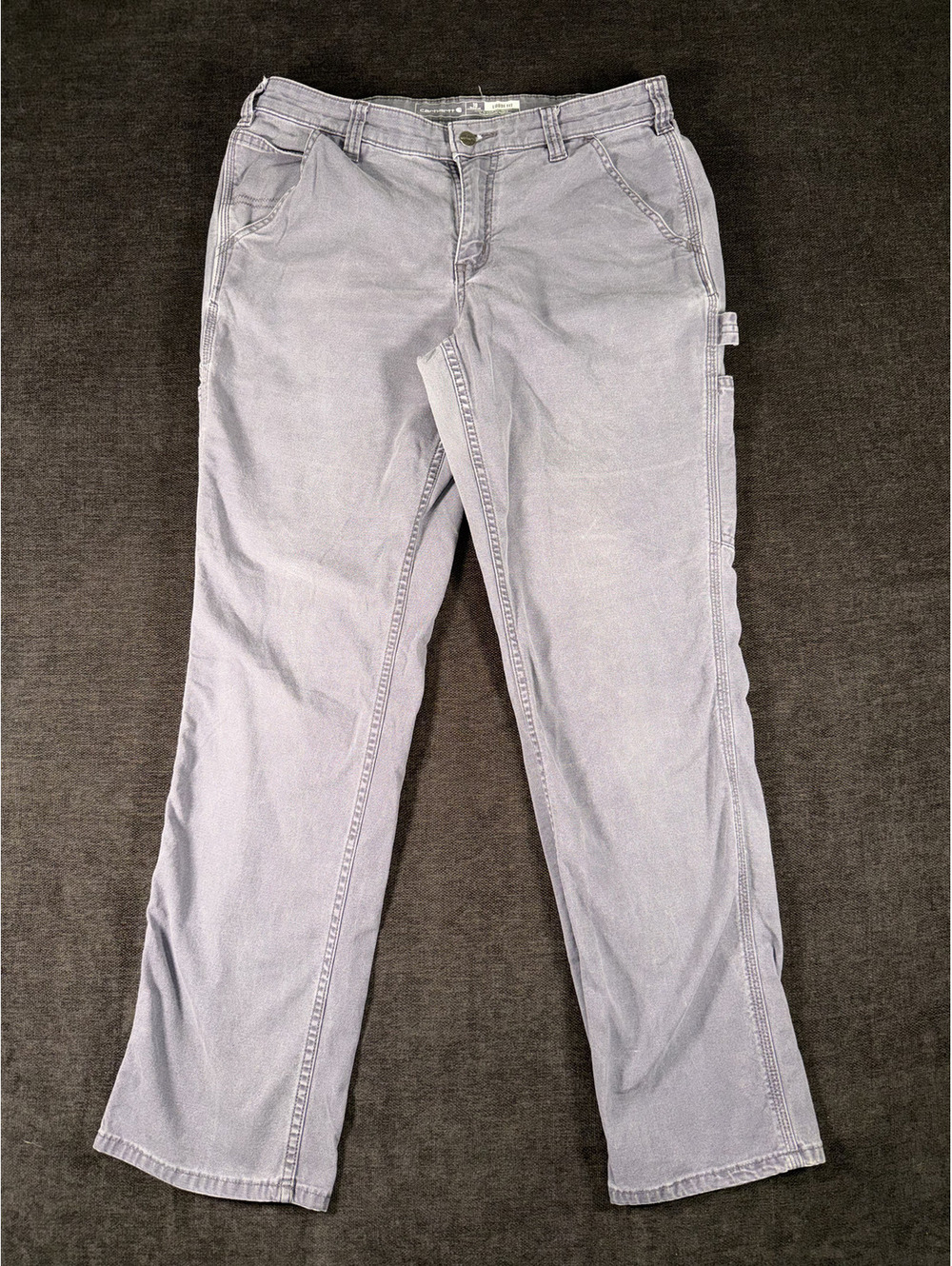 Carhartt Men's Work Pants Size 10 Regular Gray Cotton Canvas